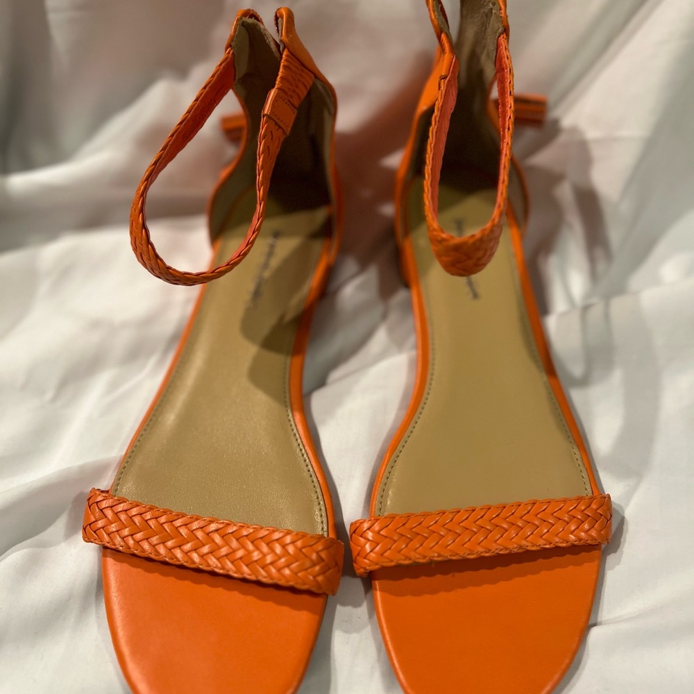 Talbots Vibrant Orange Braided Sandals